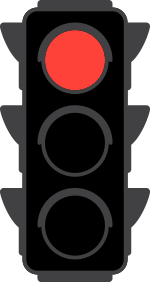 traffic light with red light lit up