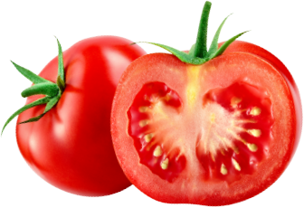 a sliced tomato and a whole tomato